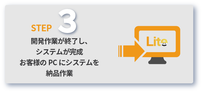 導入準備　運用テストや訪問指導を行い本稼働の準備を行います。
